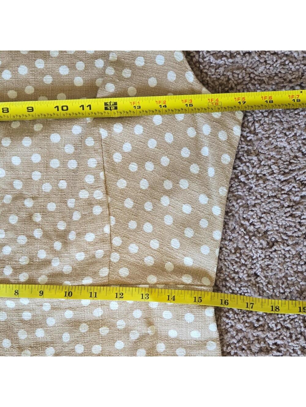 NWOT Ann Taylor Petite 6P Beige White Polka Dot Sheath Dress Scallop Neck Office - Picture 6 of 7